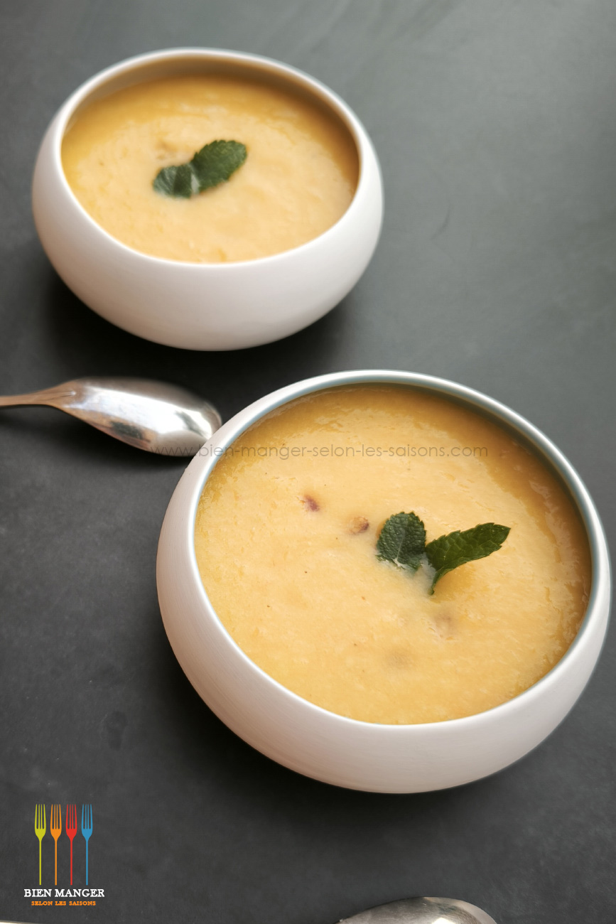 Gaspacho de tomates, ananas et gingembre